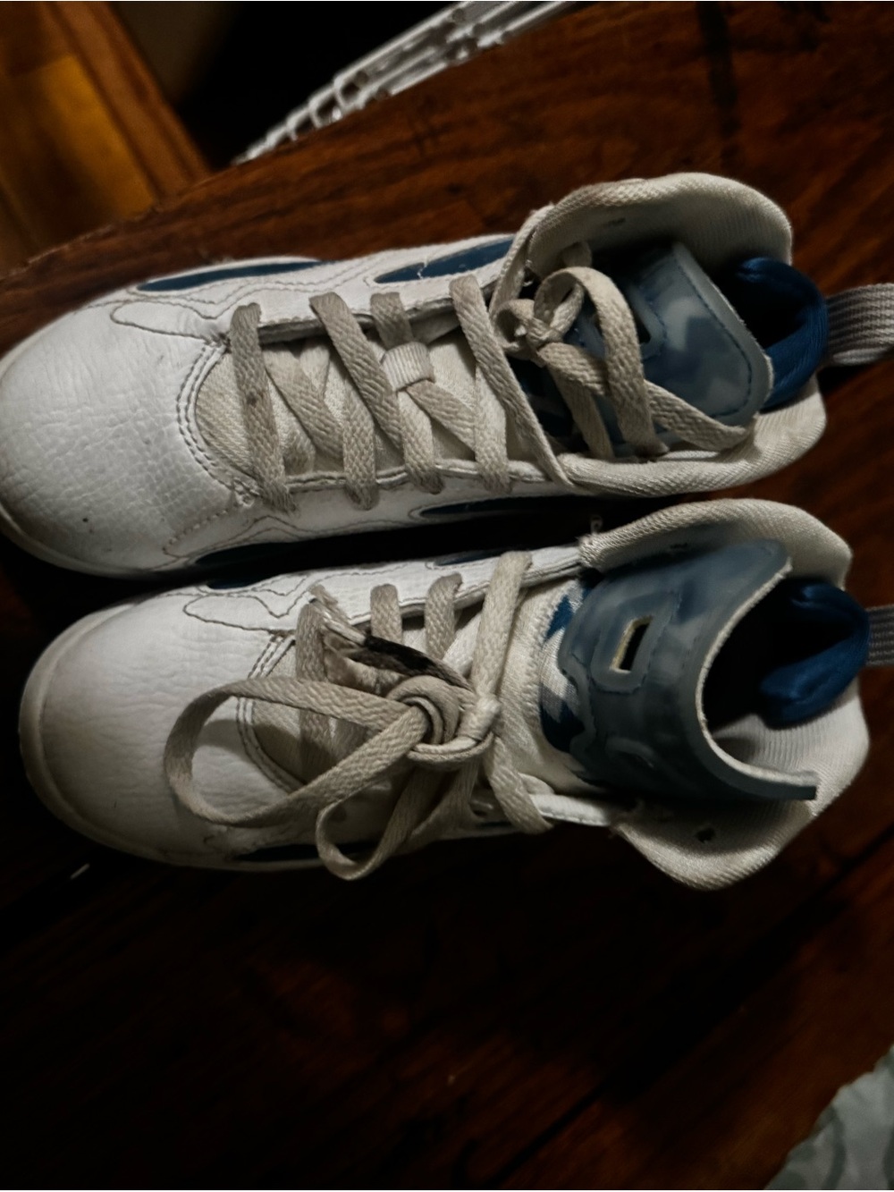 Nike Kids White and Blue Athletic Sneakers
